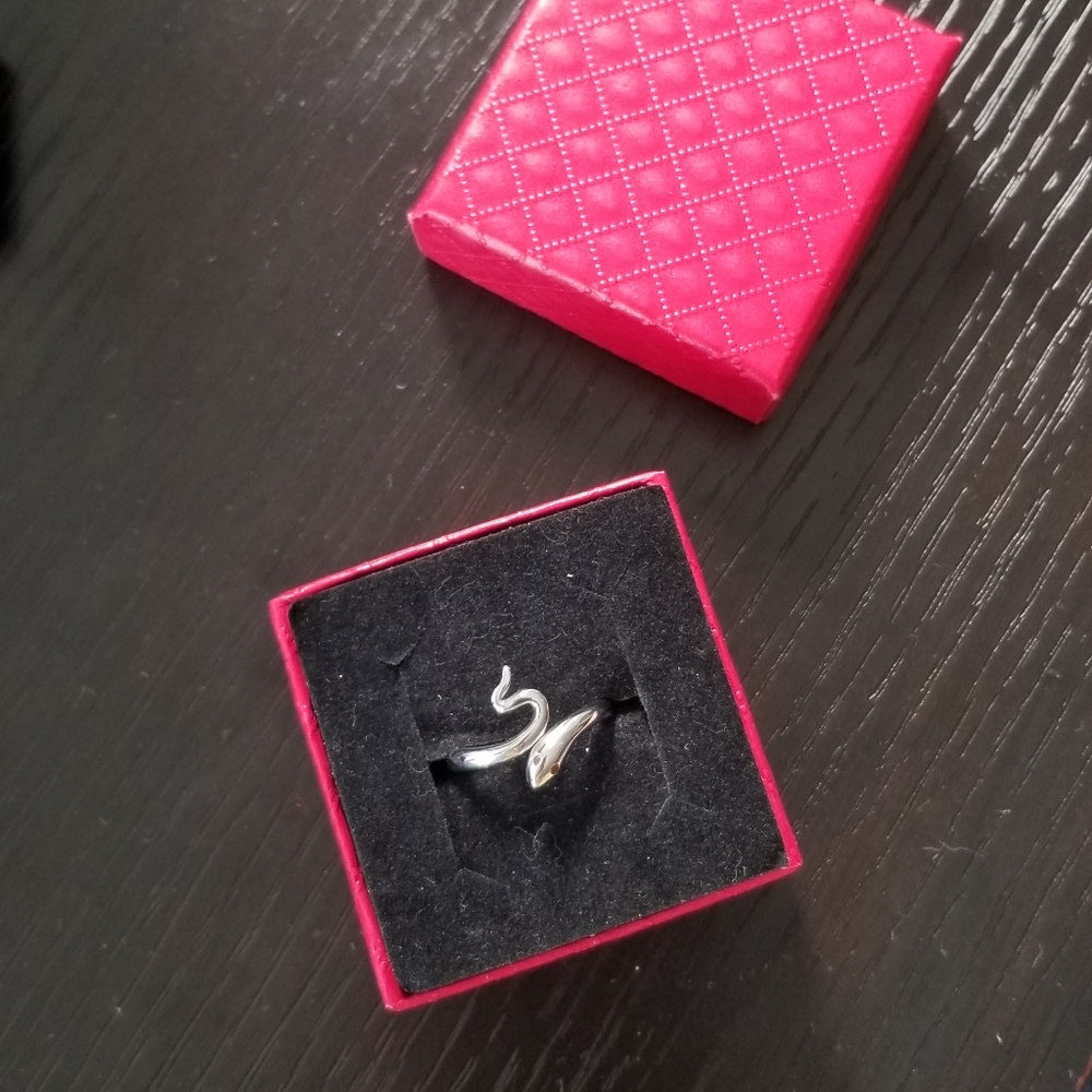 Sterling Silver Adjustable Snake Ring - image 1